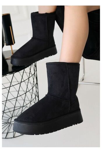 FRESCO SCARFS Black Suede Boots 257438