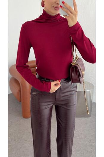 HAZELANNA Lycra Plum Fisherman Blouse