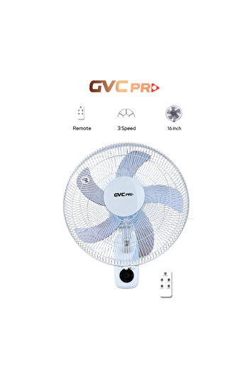 GVC PRO Wall Fan with Remote White - GVCW 7400