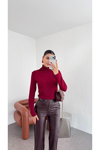 HAZELANNA Lycra Plum Fisherman Blouse