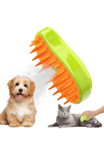 StartONTeam 3-in-1 Brush with Steam, Soft Silicone, Water Dispenser, Hair Removal and Massage for Dogs and Cats