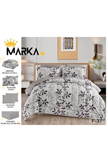 Moon High-quality 6-piece printed double quilt set - multi-colored