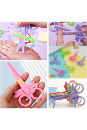 OEM Safe Kids Scissors - Dragonfly Design, Plastic, Green
