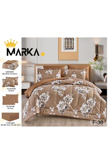 Moon High-quality 6-piece printed double quilt set - multi-colored