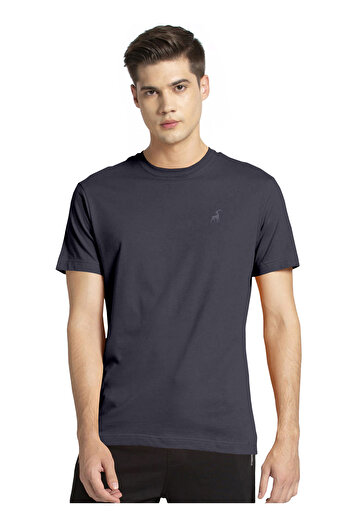LAUREN SMITH Men’s Premium Textured Cotton Lycra Round Neck T-Shirt with High Definition Logo - Luxury Casual Tee