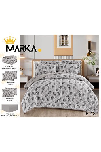 Moon High-quality 6-piece printed double quilt set - multi-colored
