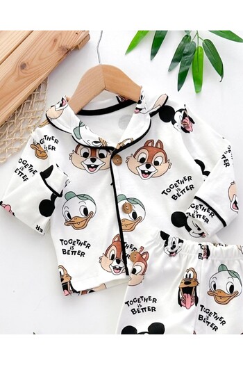Bolly Baby Buttoned Patterned Seasonal Baby Boy and Children's Pajama Set