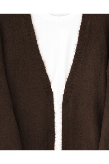 Modamorfo Double Pocket Slit Soft Cardigan - Brown