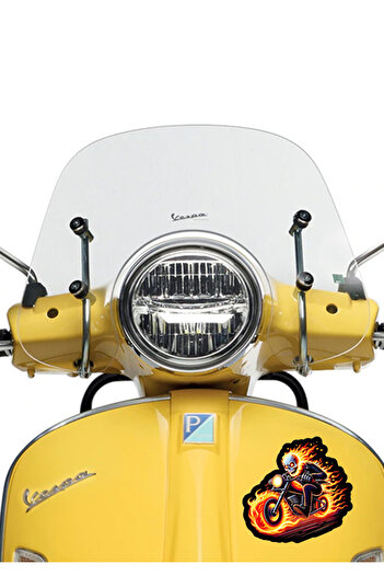 MegaSticker Fire Motor Rider Sticker Car, Motorcycle, Helmet, Laptop, Glass Sticker 13X12 cm