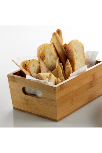 LEONE Bamboo serving and storage basket, 20x15x9 cm