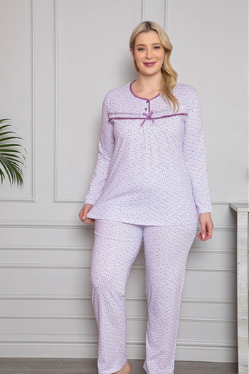 embody Women's cotton pyjamas, set with blouse and long trousers, large size 1138