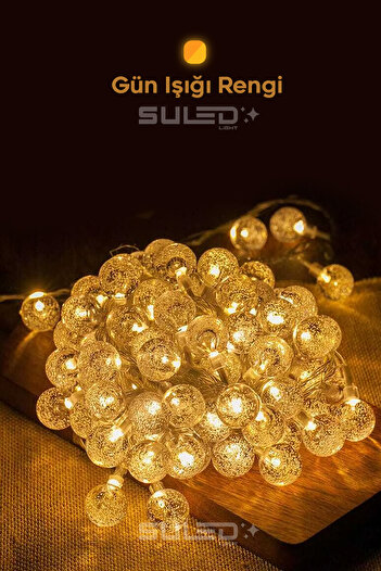 SULED 20 Kristal Ledli 220V 4 Metre Dekoratif Aydınlatma Led Işık Gün Işığı İç & Dış Mekan Süsleme