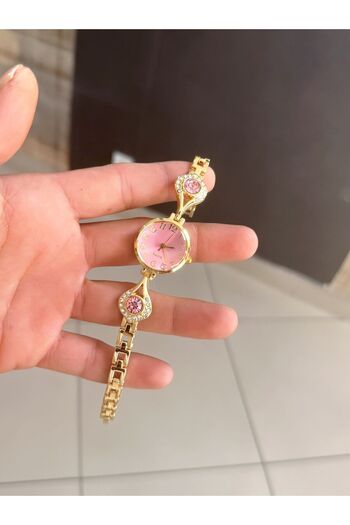 LOOQ Zircon Stone Detailed Women's Wristwatch Vintage