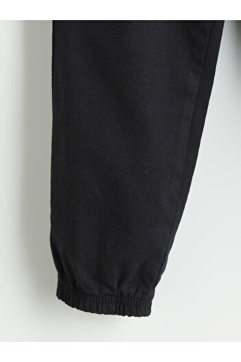 LC Waikiki Black Elastic Waist Girl's Cargo Jogger Pants