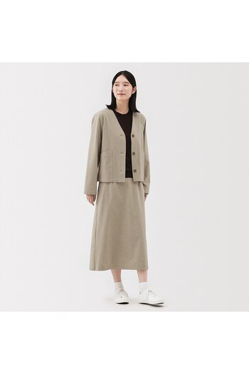 Muji Stretch Brushed Flare Skirt