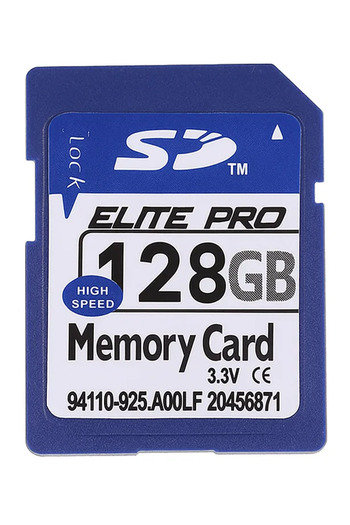 VALA Memory Card VALA® SD ELITE PRO, 128 GB, For Auto Camera, Photo Camera, HUB, Consoles, Auto etc, Bla