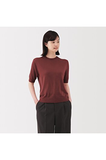 Muji Washable High-gauge Half Sleeve Sweater