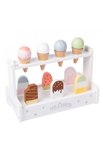 Toyska Wooden Blocks Set Animals and Ice Cream Ice Cream World, 116 Pieces, Multicolor