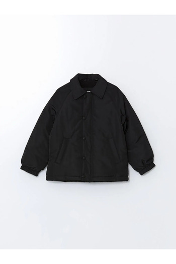 LC Waikiki Lcw Kids Black Shirt Collar Boys' Coat