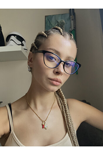 LOOKUP NEW Cat Eye Cat Eye Bone Transparent Women Men Unisex Blue Light Protecting Screen Glasses Eyewear