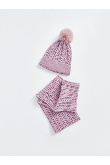 LC Waikiki Girl's Scarf and Beret with Pompom Detail