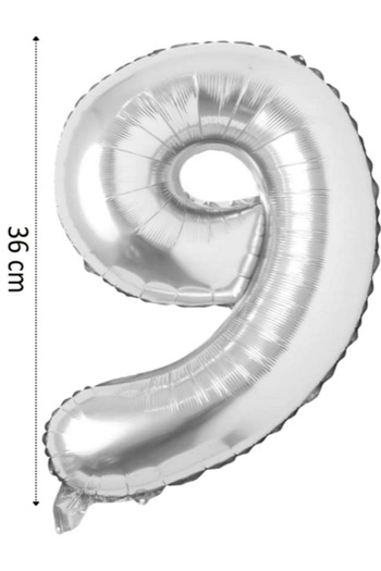 Çınar Aksesuar Foil Balloon Number Helium Balloon 36 cm Silver Color - Birthday Party Set Supplies - Age Balloon