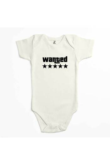 CrowsGate Wanted Ecru Color Baby Bodysuit