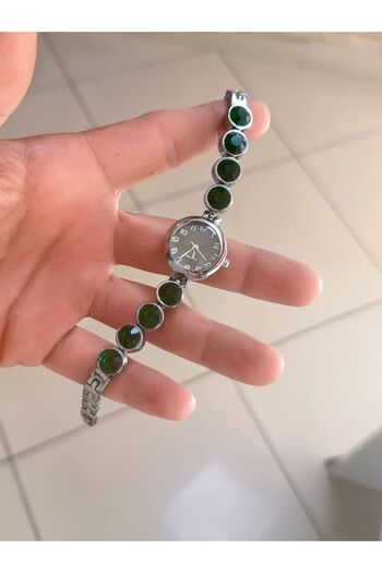 LOOQ Vintage Bead Model Zircon Stone Women's Wristwatch