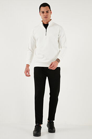 Buratti Cotton Relaxed Fit Half Zipper Stand Collar Sweat Men's Sweat 5901232