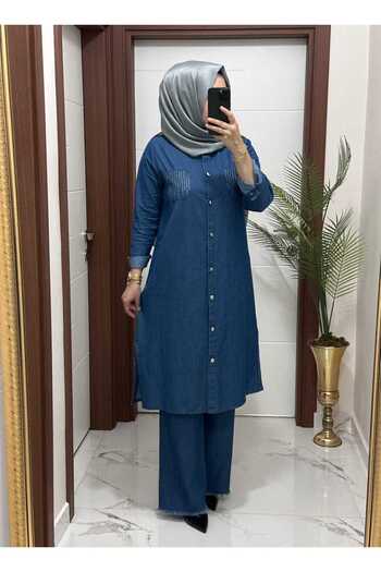 MODA ALMİRA 4444 K 200 Pocket Stone Denim Set