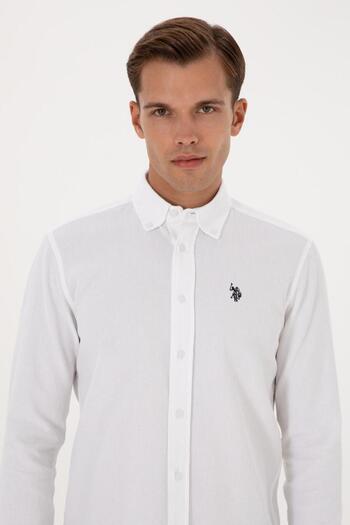 U.S. Polo Assn. Men's White Long Sleeve Shirt Tekspor223655.6