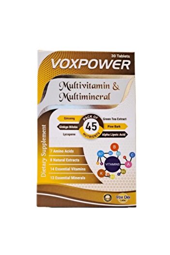 Vox Dei Labs VOXPOWER MULTIVITAMIN AND MULTIMINERAL TABLETS 30"S'