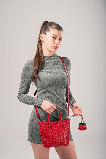 ÇÇS Women's Small Knitted Hand and Shoulder Bag