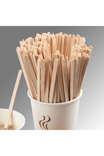 Buççin 2000 Pieces Hygienic Tea Coffee Wooden Stirring Stick Tea Wooden Stirrer Set of 1 Knife Steel