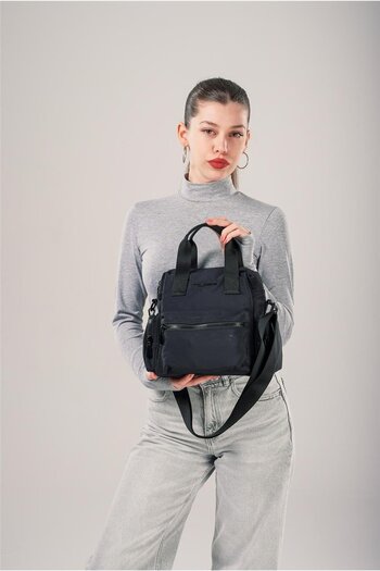 ÇÇS Women's Fabric Bag with Hand and Shoulder Straps