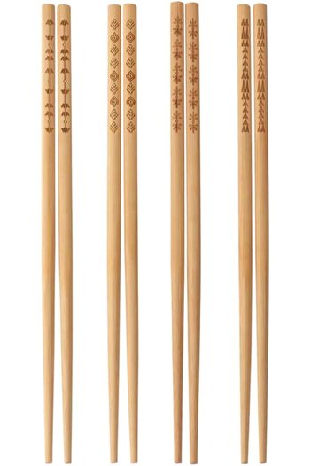 Buççin 10 Pairs Washable Korean Chinese Bamboo Chopsticks Chop Sticks for 1 Person Spoon Set Bamboo 24 Multi Color