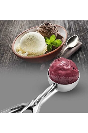 Buççin 6 cm Luxury Stainless Steel Ice Cream and Cookie Spoon Steel Ice Cream Scoop Set of 1 Spoons