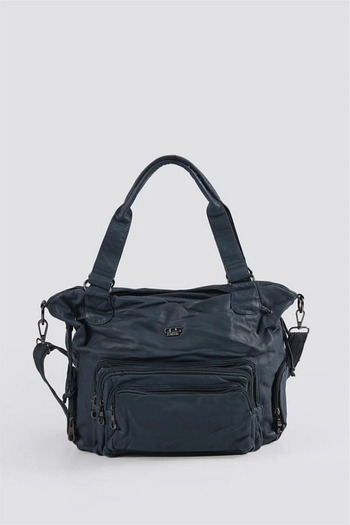 Wear Up Blue leather shoulder bag