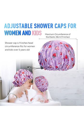 Generic Reusable Shower Cap to Keep Hairstyles and Hair from Wetting 3 Pieces Random Color