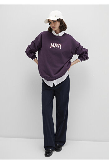 Mavi Logo Printed Purple Sweatshirt 1S10372-70635