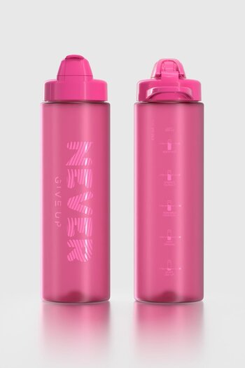 Renga Lidya Text Patterned 630 ml Matte Tritan Bottle 912118 Fuchsia
