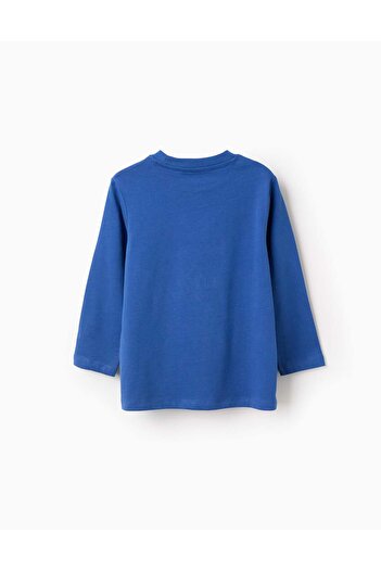 Ziddy Long Sleeve Cotton T-shirt for Boys 'Art & Design', Blue