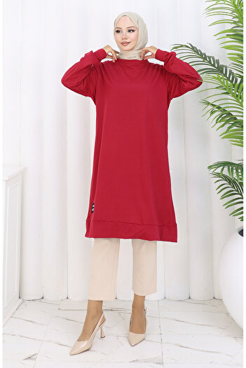 sefamerve Coat of Arms Tunic 0012-32 Light Burgundy