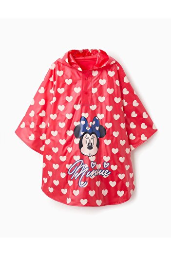 Ziddy Waterproof Hooded Poncho for Girls 'Minnie', Red
