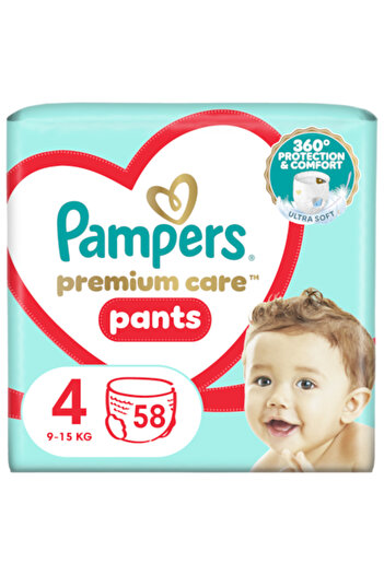 Pampers Premium Care Pants Mega Box, Size 4, 9-15 kg, 58 pcs