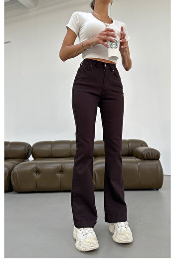Asia Brown Spanish Flare Jeans