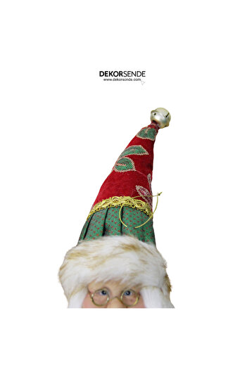 Dekorsende Santa Claus with Hat Head Hanging Ornament Green Red 45 cm