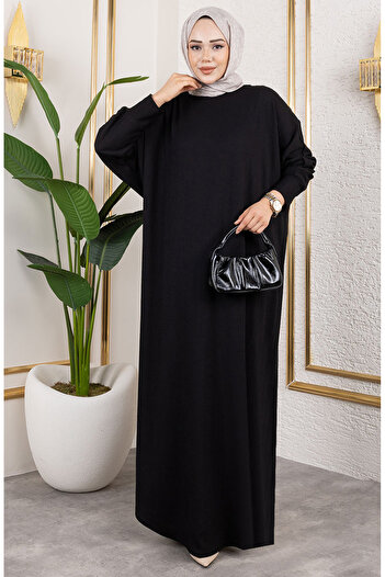 sefamerve Bat Sleeve Wrap Dress 2000-02 Black