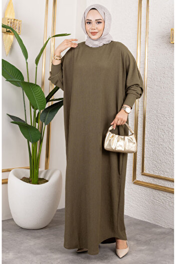 sefamerve Bat Sleeve Wrap Dress 2000-01 Khaki