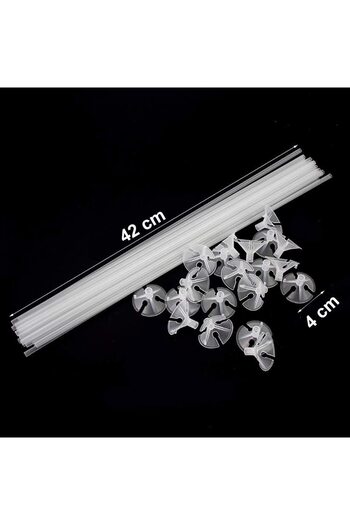 MARKQ [50 Pcs] Balloon Sticks with Cups – Clear Balloon Stick Holders for Birthday, Wedding & Party Décor